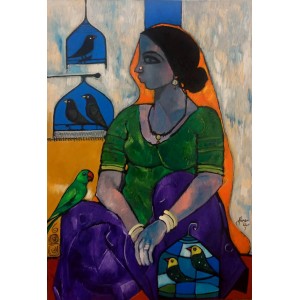 Abrar Ahmed, 20 x 30 Inch, Oil on Canvas, Figurative Painting, AC-AA-604 Abrar Ahmed, 20 x 30 Inch, Oil on Canvas, Figurative Painting, AC-AA-604